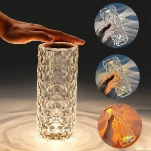 چراغ شب خواب و آباژور کریستالی ریموت دار